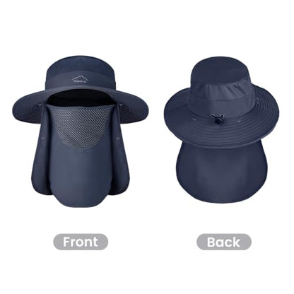 Sun Hats for Men Women UPF 50+ Waterproof Bucket Hat - color: Dark Blue