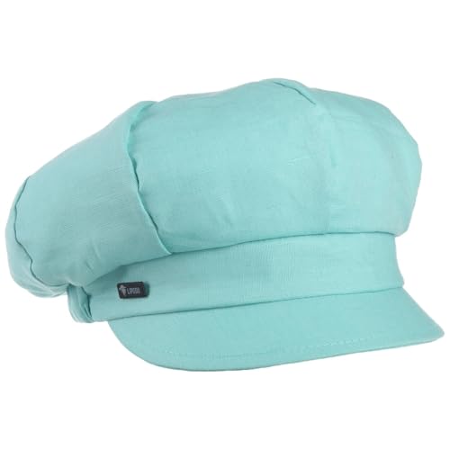 Lipodo Classic Baker Boy Cap Made in Italy Linen Cotton Ladies Elastic Band Spring Summer - color: Mint Green