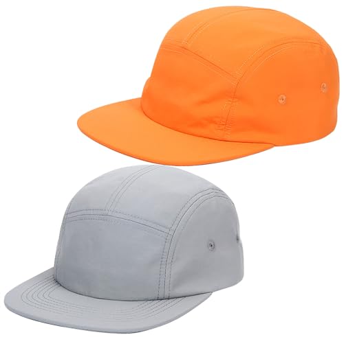 COOLSOME 5 Panels Hat Basic Daily Wear Breathable Quick Dry Cap - color: Light Gray/L Size