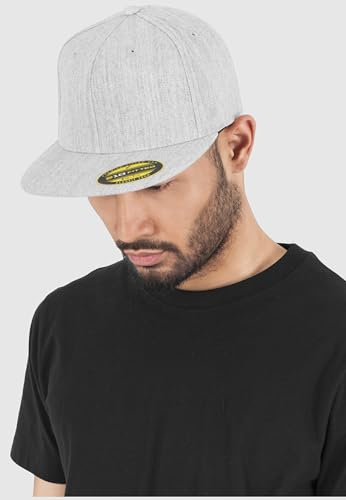 Flexfit Mens Premium 210 Fitted - color: Heather Grey, size: Small-Medium