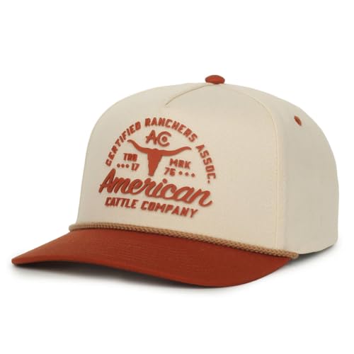 Certified Ranchers Association Adjustable Snapback Hat - color: Khaki/Burnt Orange