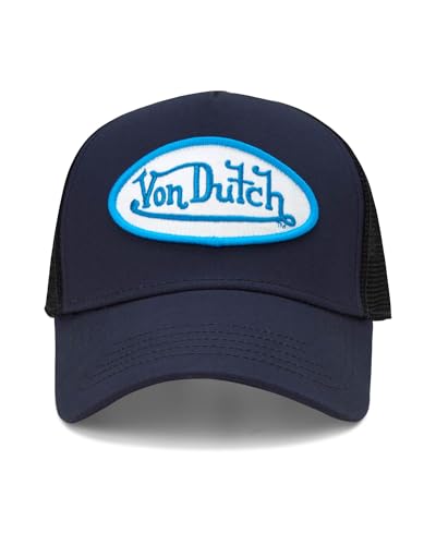 Von Dutch Unisex Trucker Hat, Colorblock, Mesh Back, Curved Bill, Snapback - color: Navy