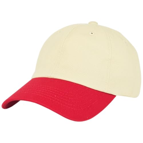 E BY ELIDAN Two Tone Dad Hat, Low Profile Baseball Cap - color: Stone Red