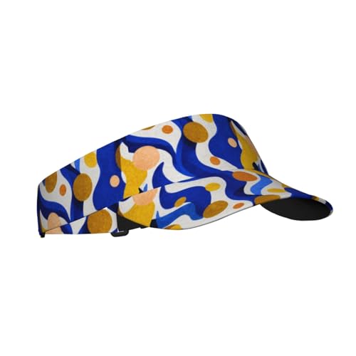 Sports Sun Visor Hat for Men Women, Adjustable Breathable Golf Tennis Cap - color: Abstract Style Beach Waves
