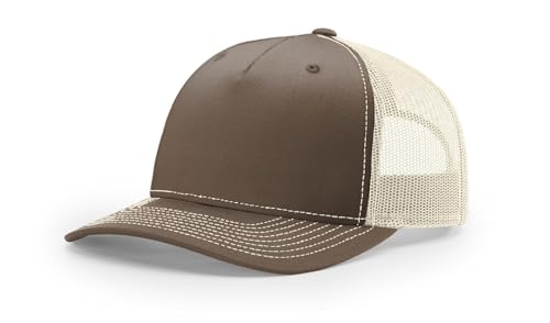 Printed Five-Panel Trucker Hat by Cotton Paperie - color: Chocolate Chip/Birch