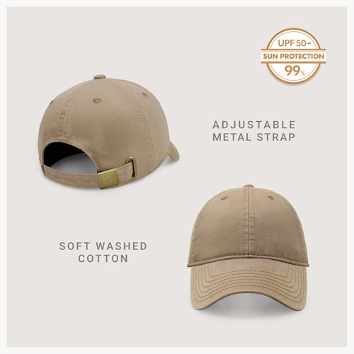 CHOK.LIDS Everyday Premium Cotton Dad Hat Adjustable Baseball Cap Unisex - color: Khaki
