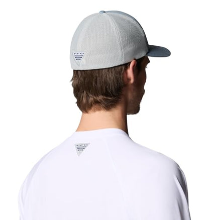 Columbia Unisex PFG Patch Mesh Ball Cap - color: Dockside Blue Mackerel Tin, size: Small-Medium