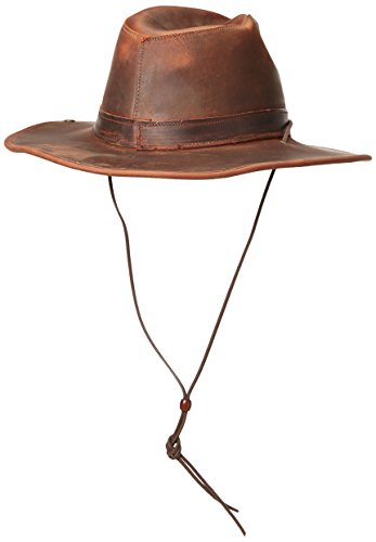 Mountaineer Western Leather Aussie Hat - color: Brown, size: XX-Large