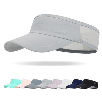 HH HOFNEN Sports Sun Visor Unisex Cooling Cap Lightweight Stretchy Packable - color: #1 Lightgray