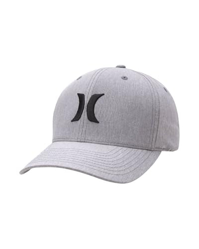 Hurley Men's Caps - One & Only Flexfit Baseball Cap - Fitted Hats for Men (S-XL) - color: Light Grey, size: Small-Medium