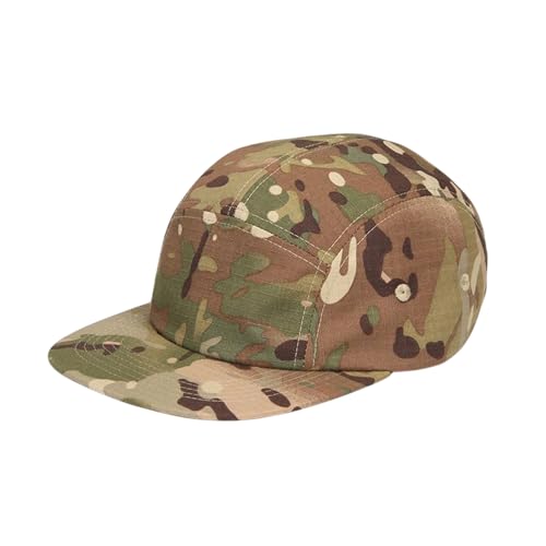 WITHMOONS Low Profile 5 Panel Hat Cap Waterproof Golf Camp Fishing Lightweight Jockey Flat Bill YZ20114 - color: Camobeige, size: Large