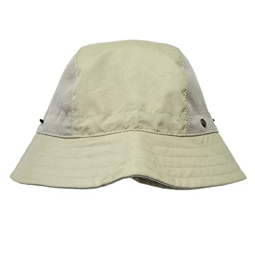 BUILTCOOL Adult Mesh Panel Bucket Cap – Boonie Hat for Fishing, Camping, and Kayaking - color: Khaki, size: Large-X-Large