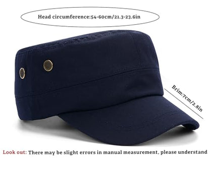 Unisex Basic Cadet Army Caps Everyday Military Style Hat - color: Navy Blue 1