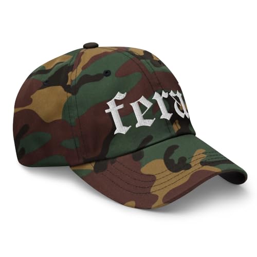 NX Feral Embroidered Curved Bill Cap Relaxed Fit Low Crown Adjustable Dad Hat - color: Green Camo