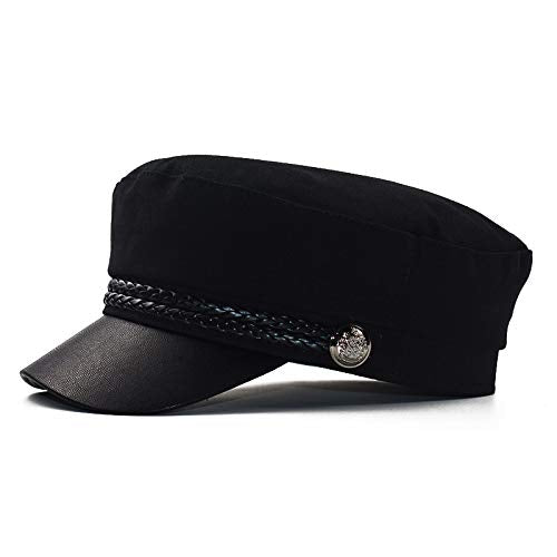 Chauffeur Hat for Men Women Vintage Newsboy Cap Costume Hats Beret Cap - color: Black#2