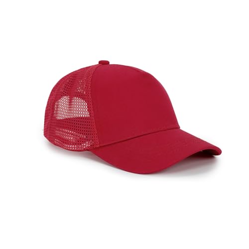 Edoneery Kids Baseball Hat, Adjustable Cotton Cap - color: Mesh-red, style: 3-8 Years