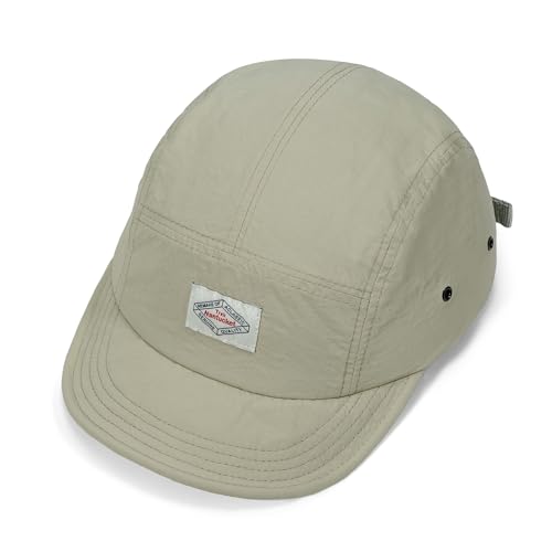 Croogo Short Brim Hat for Men Nylon Quick-Dry 5 Panel Running Baseball Cap - color: Beige