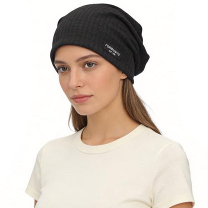 Ruphedy Men Slouchy Beanie Summer Long Oversize Thin Lightweight Skull Cap B011h - color: B018h-black, size: One Size
