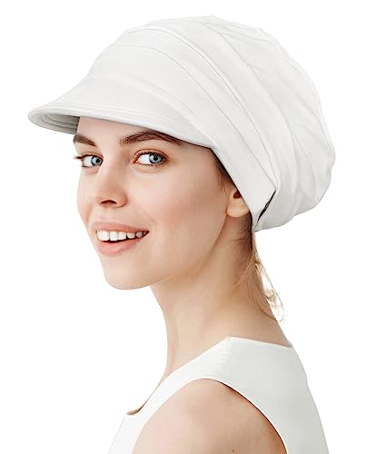Alnorm Super Soft Breathable Viscose Slouch Hat Oversized Baseball Cap for Women - color: Off-white