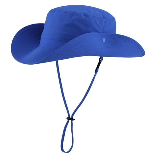 Connectyle Sun Hat for Men Women Outdoor UV Protection Safari Hat for Fishing Hiking Gardening Breathable Cowboy Hat UPF50 - color: Royal Blue