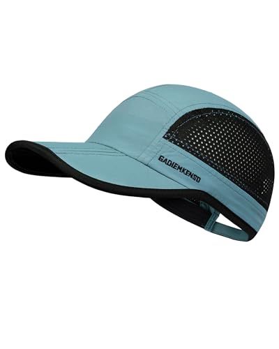 GADIEMKENSD Mens Folding Outdoor Hat Long Brim UPF 50+ Sun Protection - color: Folding Sky Blue