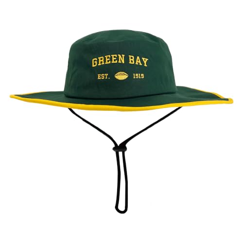 Colorblock Boonie Hat, Wide Brim Adjustable Windproof Lightweight Outdoor Sun Hat for Fishing Camping Travel Men Women - color: Green With Gold