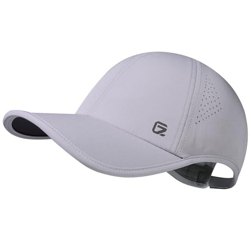 GADIEMKENSD Performance Running Hat, Stretchy Fabric with Vented Mesh for Outdoor Workouts - color: Light Grey /2.0