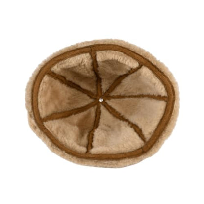 Handmade Sheepskin Leather Trapper Hat – Aviator Cap with Fur Lined Ear Flaps, Shearling Russian Ushanka Winter Hat - color: Chocolate, size: Medium