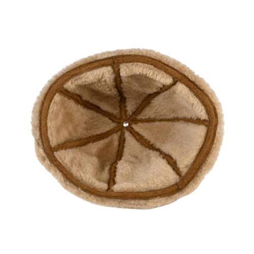 Handmade Sheepskin Leather Trapper Hat – Aviator Cap with Fur Lined Ear Flaps, Shearling Russian Ushanka Winter Hat - color: Chocolate, size: Small