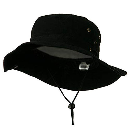 Extra Big Size Brushed Twill Aussie Hats - color: Black, size: X-Large