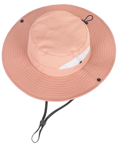 Kids Sun Hat with UV Protection Beach Bucket hat Safari Boonie Cap - color: Pink