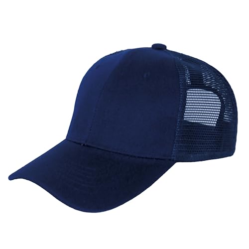 ZH 12 Pack Mesh Trucker Hats, Bulk Baseball Caps for Men and Women, Trucker Cap Wholesale - color: Navy Blue