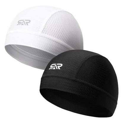 LONGLONG 2-Pack Breathable Skull Caps Helmet Liner for Motorcycle Hard Hat - color: Black+white