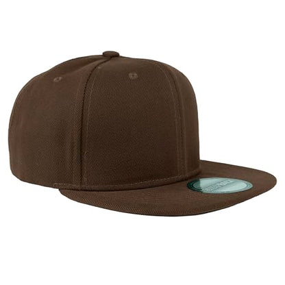 Gelante Plain Blank Flat Brim Adjustable Snapback Baseball Caps LOT 6 Pack - color: Coffee