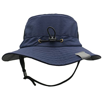 Men Bucket Hat Wide Brimmed Foldable Ladies Surf Sun Hat UPF50+ - color: Dark Blue