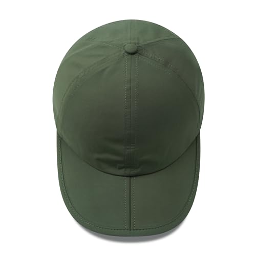 Clakllie Quick Dry 5 Panel Cap for Men Summer Folding Outdoor Hat Breathable Baseball Cap Unstructured Running Hiking Hats - color: Cduk-bssq2582-army Green