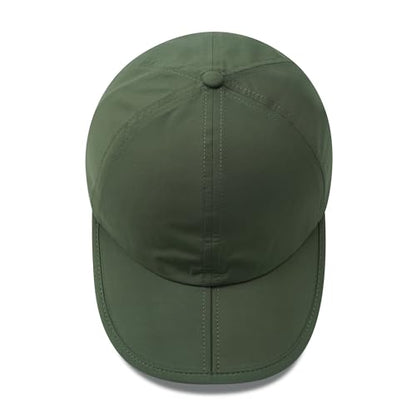 Clakllie Quick Dry 5 Panel Cap for Men Summer Folding Outdoor Hat Breathable Baseball Cap Unstructured Running Hiking Hats - color: Cduk-bssq2582-army Green