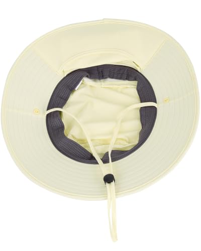 UPF50+ Sun Hat for Men Women,UV Protection Wide Brim Mesh Fishing Hat with Neck Flap for Outdoor Hiking - color: Beige