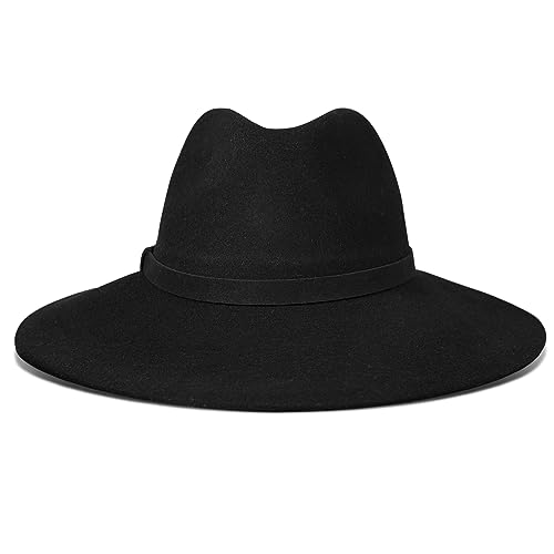 Lucky Brand Womens Ranger Hat | Wide Brim | Felt | Rancher | Americana | Western Inspired | Classic | Fashion | Cowboy - color: Ranger W/ Band - Black