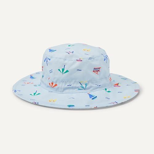 Amazon Essentials x Sofia Grainge Unisex Babies' Cotton Bucket Hat - color: Pale Blue Beach, size: 2-4T