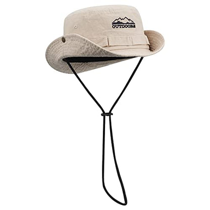 Clakllie Sun Hats for Women Men UV Protection Boonie Hats Summer Safari Jungle Hat Fishing Beach Hats UPF 50+ Camping Hats - color: S-dfh03-beige
