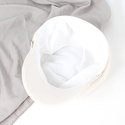 Women Cotton Blend Newsboy Cap Cabbie Paperboy Painter Visor Hat - color: White