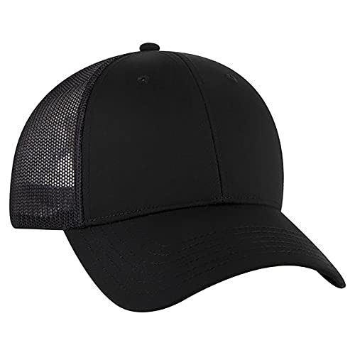 Ashen Fane 6 Panel Low Profile Contrast Vertical Mesh Back Snapback Hat - color: Black Ver.2
