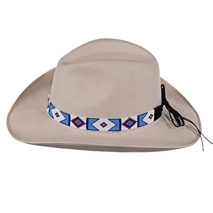 Outback Trading 13216 Unisex Roswell UPF 50 Water-Resistant Wire Brim Western-Style Wool Hat - color: Bone, size: Medium