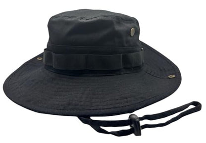 High Qualty Sun Hat 100% Cotton Size Adjustable Men Women Fishing Outdoor UPF 50+ Breathable Boonie Hat Summer UV Protection - color: Black