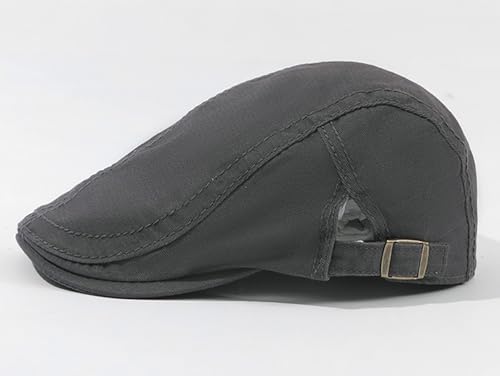 Initlove Mens Newsboy Cap Cotton Ivy Hat Beret Hats for Driving - color: Grey