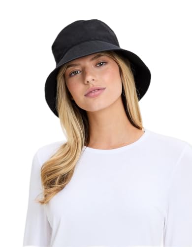 Solbari Unisex Bondi Bucket Hat UPF 50+ - color: Black, size: Small-Medium