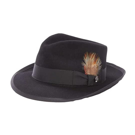 Stetson Whippet Wool Fedora - color: Black, size: XX-Large