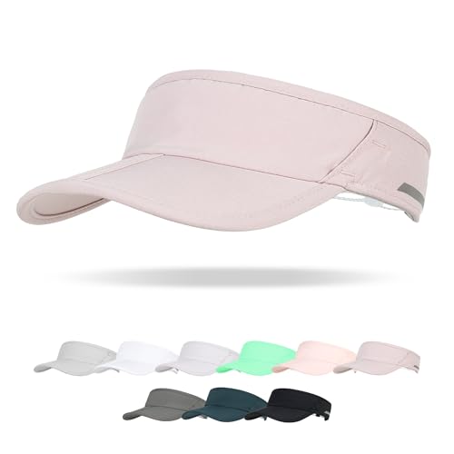 Sun Visor Caps Foldable Brim Adjustable Visor Hats for Women Men - color: 2# Dustypink