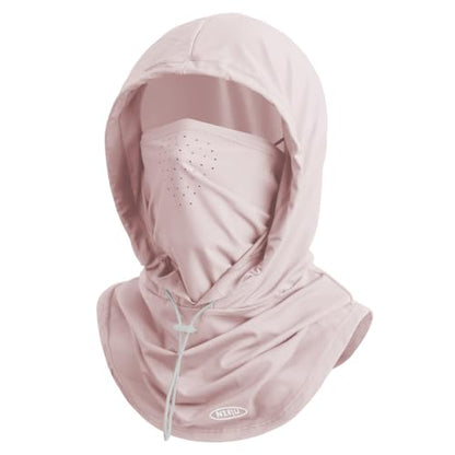 Summer Balaclava Face Mask with Breathable Holes Sun Face Shield for Men - color: Pink